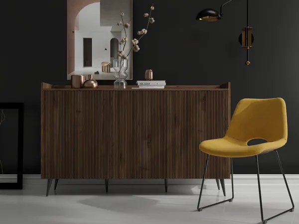 Komoda - wizualizacja wnętrza skupiona na modelu 3D mebla wykonanym według dokumentacji technicznej klienta