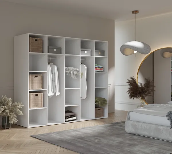 Wnętrze szafy z wyposażeniem - model 3D wykonany przez TPI Studio na podstawie dokumentacji klienta, wizualizacja wnętrza